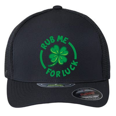 Rub Me For Luck Clover Lucky Symbol Gift Flexfit Unipanel Trucker Cap
