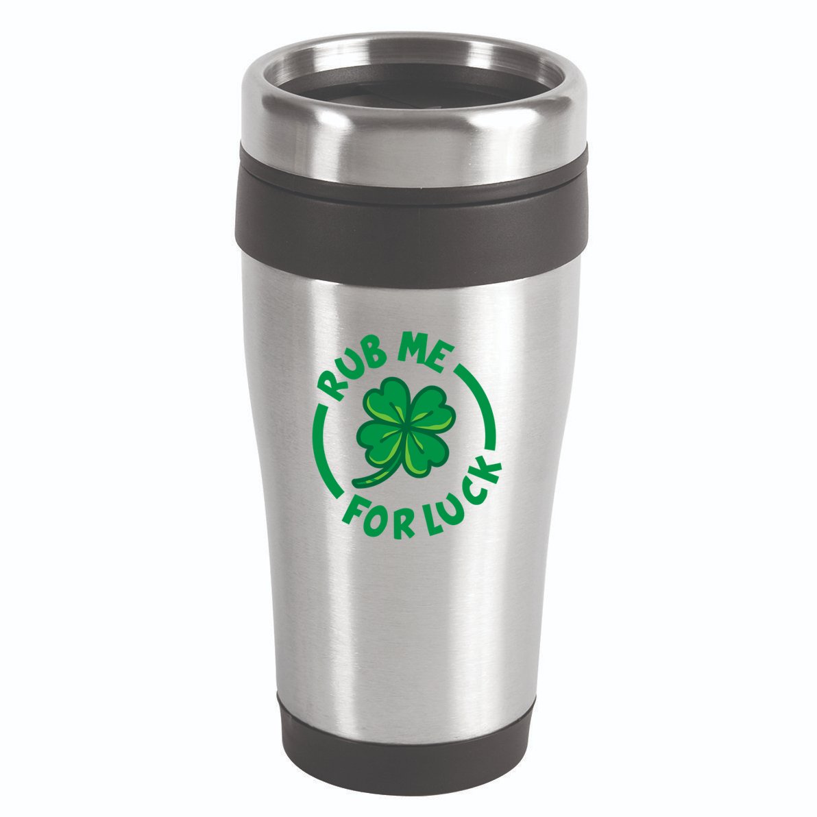 Rub Me For Luck Clover Lucky Symbol Gift 16oz Travel Tumbler