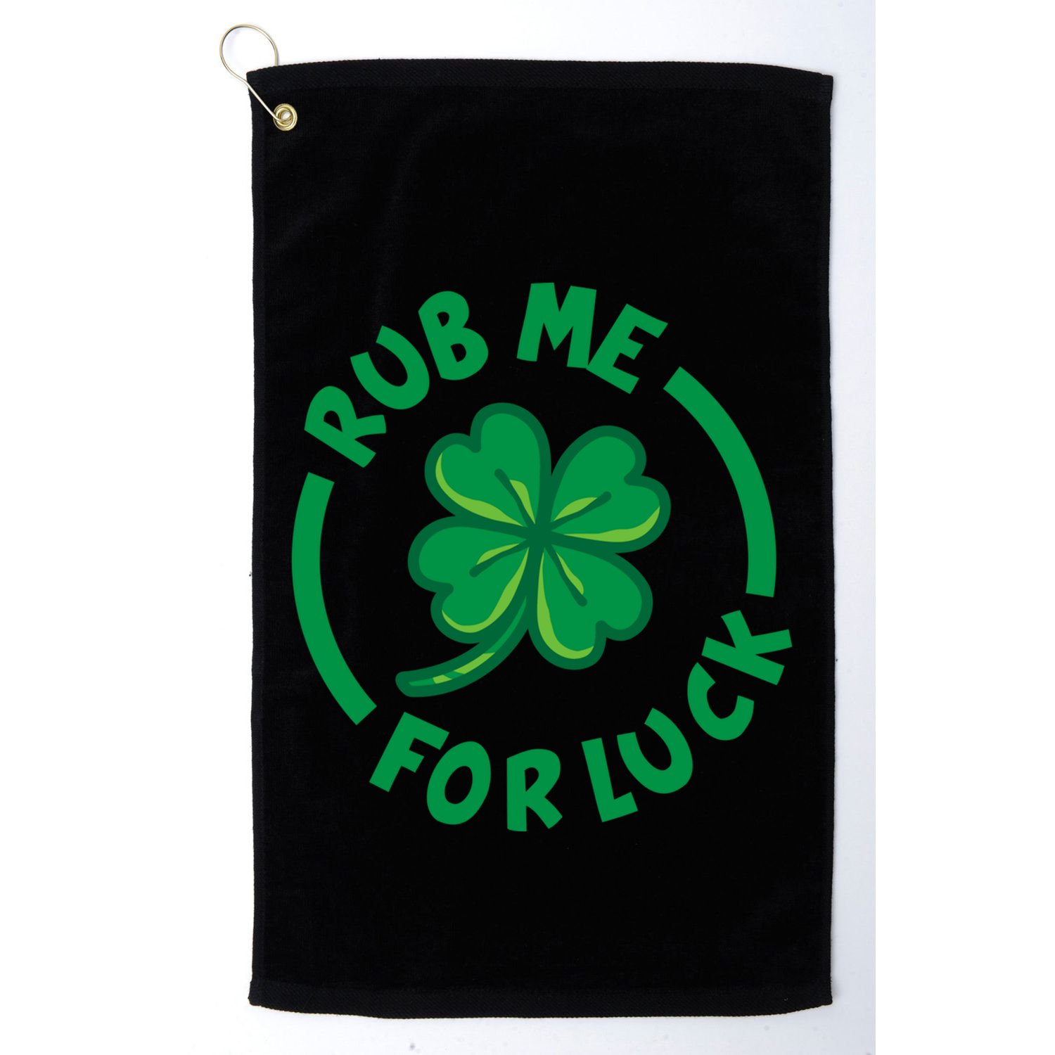 Rub Me For Luck Clover Lucky Symbol Gift Golf Towel