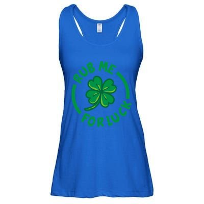 Rub Me For Luck Clover Lucky Symbol Gift Ladies Essential Flowy Tank