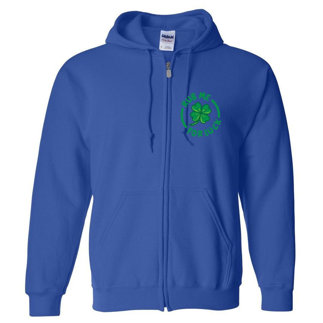 Rub Me For Luck Clover Lucky Symbol Gift Full Zip Hoodie