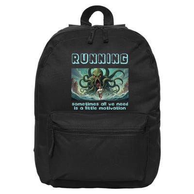 Running Motivation Funny Cthulhu Lovecraft 16 in Basic Backpack