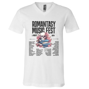 Romantasy Music Fest Book Tropes Smut Gift Dark Romance Reader V-Neck T-Shirt