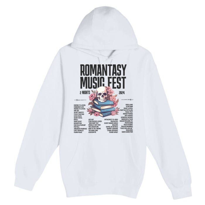 Romantasy Music Fest Book Tropes Smut Gift Dark Romance Reader Premium Pullover Hoodie