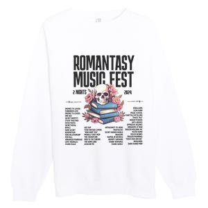 Romantasy Music Fest Book Tropes Smut Gift Dark Romance Reader Premium Crewneck Sweatshirt