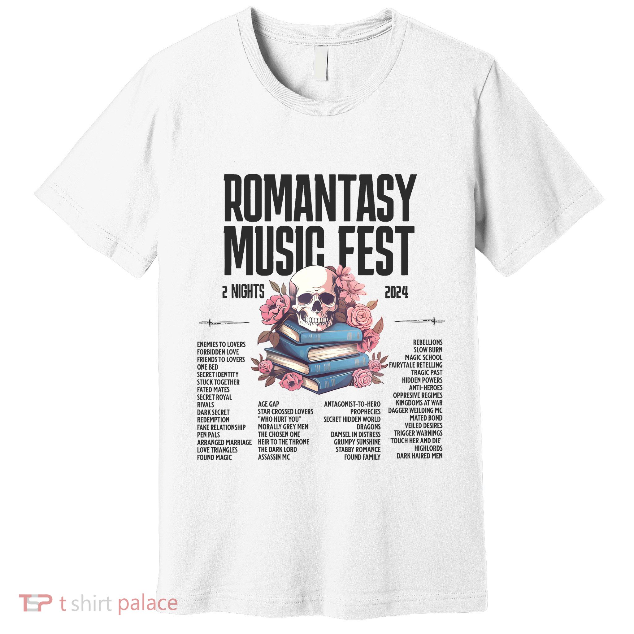 Romantasy Music Fest Book Tropes Smut Gift Dark Romance Reader Premium T-Shirt
