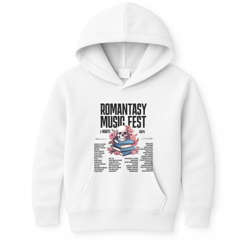 Romantasy Music Fest Book Tropes Smut Gift Dark Romance Reader Kids Hoodie