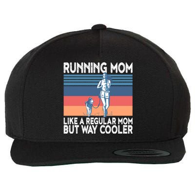 Runner Mom Funny Marathon Running Jogging Gift Wool Snapback Cap