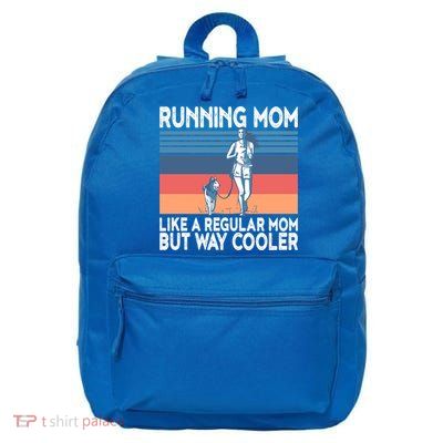 Runner Mom Funny Marathon Running Jogging Gift 16 in Basic Backpack