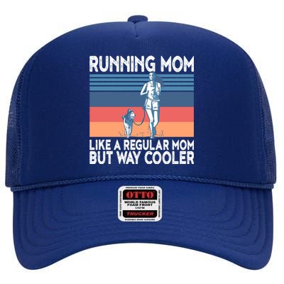 Runner Mom Funny Marathon Running Jogging Gift High Crown Mesh Back Trucker Hat