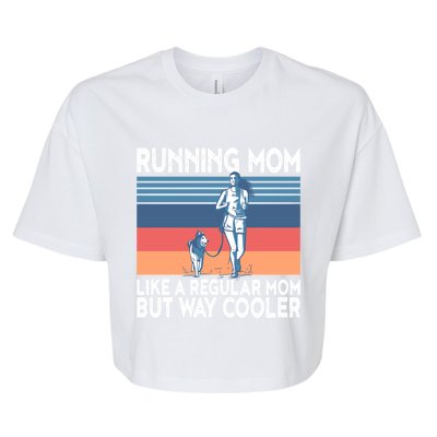 Runner Mom Funny Marathon Running Jogging Gift Bella+Canvas Jersey Crop Tee