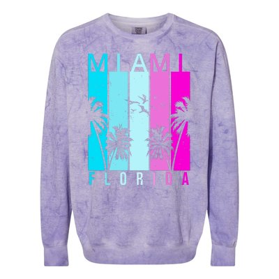 Retro Miami Florida Summer Neon Colors Colorblast Crewneck Sweatshirt