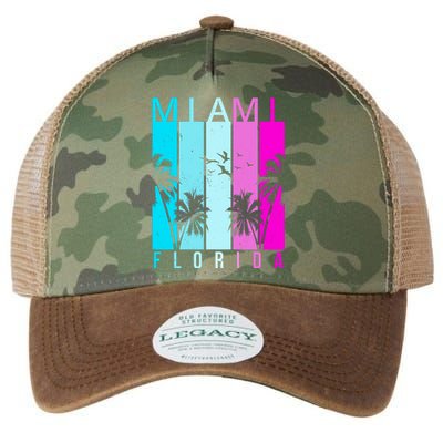 Retro Miami Florida Summer Neon Colors Legacy Tie Dye Trucker Hat