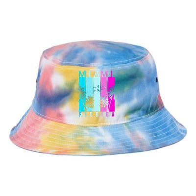 Retro Miami Florida Summer Neon Colors Tie Dye Newport Bucket Hat