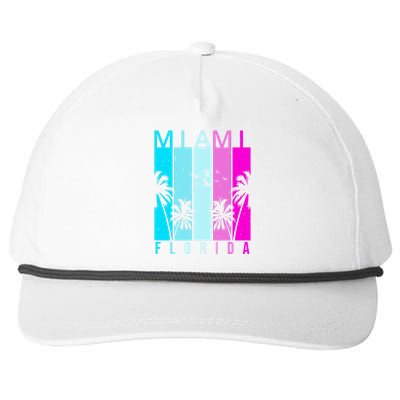 Retro Miami Florida Summer Neon Colors Snapback Five-Panel Rope Hat