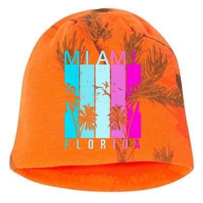 Retro Miami Florida Summer Neon Colors Kati - Camo Knit Beanie