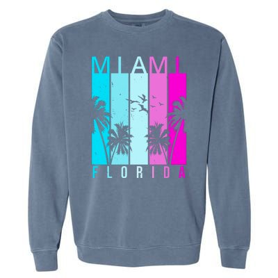 Retro Miami Florida Summer Neon Colors Garment-Dyed Sweatshirt