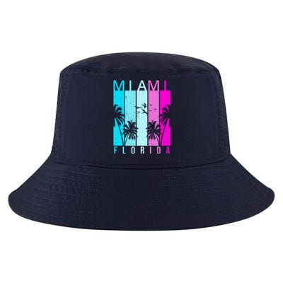 Retro Miami Florida Summer Neon Colors Cool Comfort Performance Bucket Hat