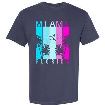 Retro Miami Florida Summer Neon Colors Garment-Dyed Heavyweight T-Shirt