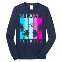 Retro Miami Florida Summer Neon Colors Long Sleeve Shirt