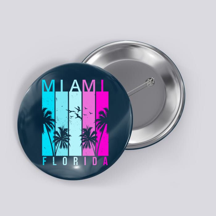 Retro Miami Florida Summer Neon Colors Button