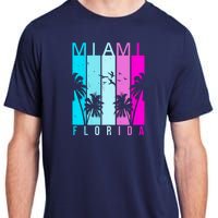 Retro Miami Florida Summer Neon Colors Adult ChromaSoft Performance T-Shirt