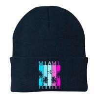 Retro Miami Florida Summer Neon Colors Knit Cap Winter Beanie