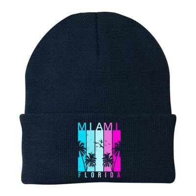 Retro Miami Florida Summer Neon Colors Knit Cap Winter Beanie