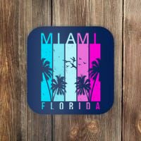 Retro Miami Florida Summer Neon Colors Coaster