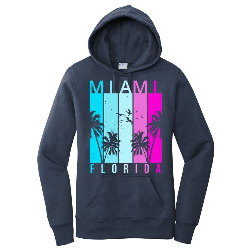 Retro Miami Florida Summer Neon Colors Women's Pullover Hoodie