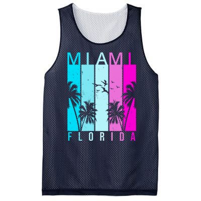 Retro Miami Florida Summer Neon Colors Mesh Reversible Basketball Jersey Tank