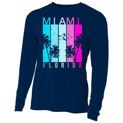 Retro Miami Florida Summer Neon Colors Cooling Performance Long Sleeve Crew