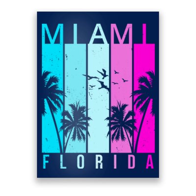 Retro Miami Florida Summer Neon Colors Poster