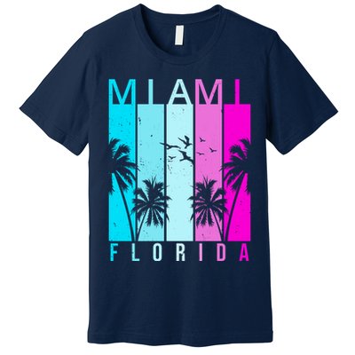 Retro Miami Florida Summer Neon Colors Premium T-Shirt