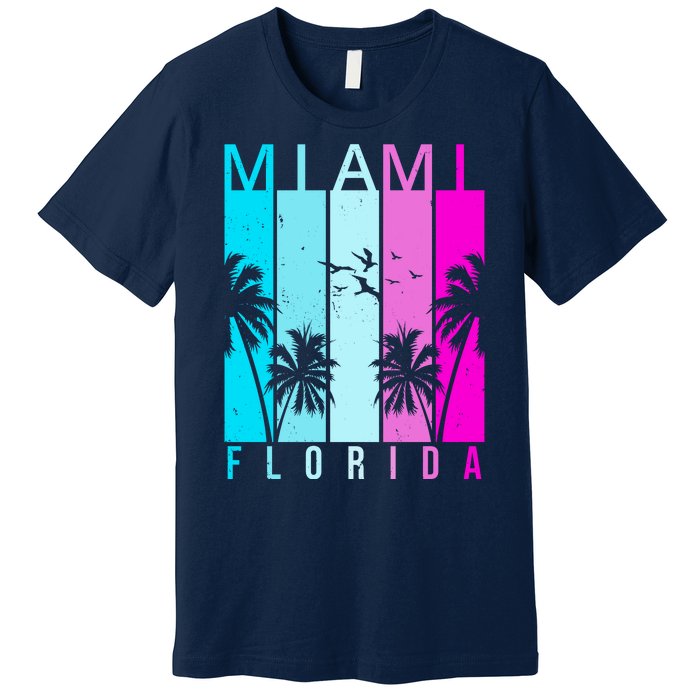 Retro Miami Florida Summer Neon Colors Premium T-Shirt