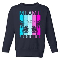 Retro Miami Florida Summer Neon Colors Toddler Sweatshirt