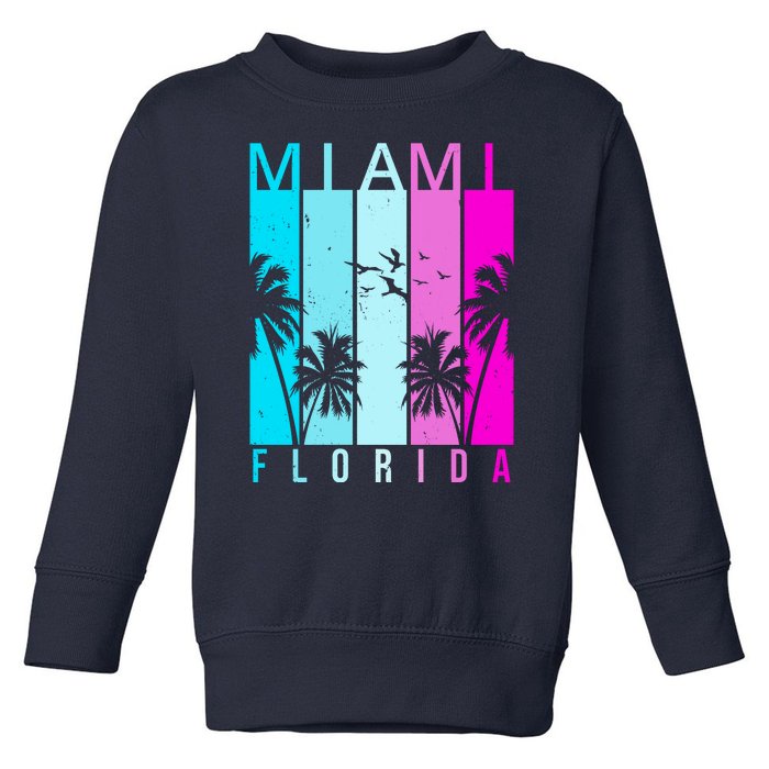 Retro Miami Florida Summer Neon Colors Toddler Sweatshirt