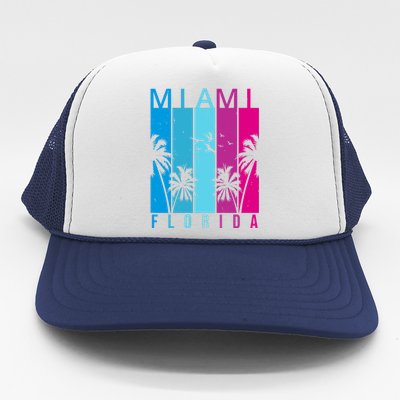 Retro Miami Florida Summer Neon Colors Trucker Hat