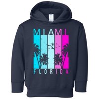 Retro Miami Florida Summer Neon Colors Toddler Hoodie