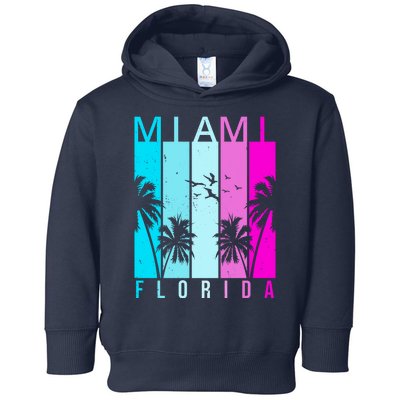 Retro Miami Florida Summer Neon Colors Toddler Hoodie