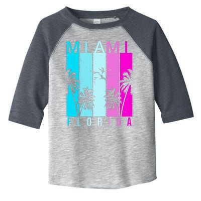 Retro Miami Florida Summer Neon Colors Toddler Fine Jersey T-Shirt