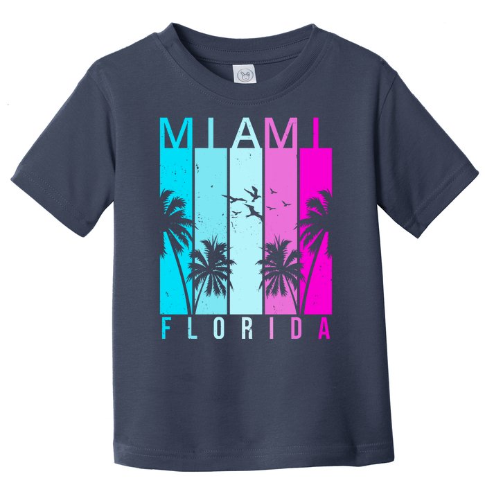 Retro Miami Florida Summer Neon Colors Toddler T-Shirt