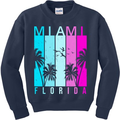 Retro Miami Florida Summer Neon Colors Kids Sweatshirt