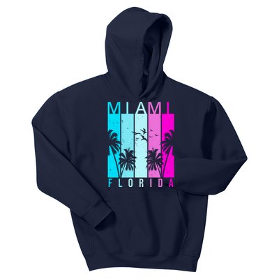 Retro Miami Florida Summer Neon Colors Kids Hoodie