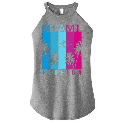 Retro Miami Florida Summer Neon Colors Women’s Perfect Tri Rocker Tank