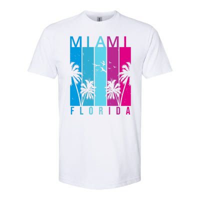 Retro Miami Florida Summer Neon Colors Softstyle CVC T-Shirt