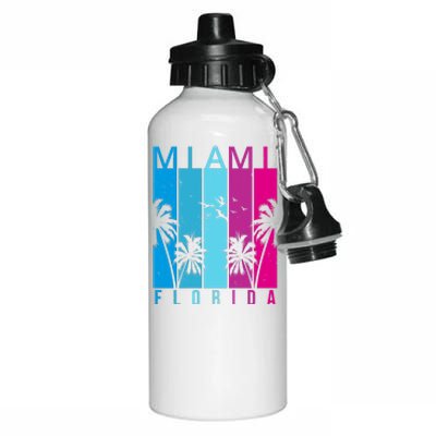 Retro Miami Florida Summer Neon Colors Aluminum Water Bottle