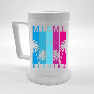 Retro Miami Florida Summer Neon Colors Beer Stein