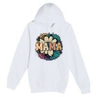 Retro Mama Floral Vintage Mom Flower Premium Pullover Hoodie