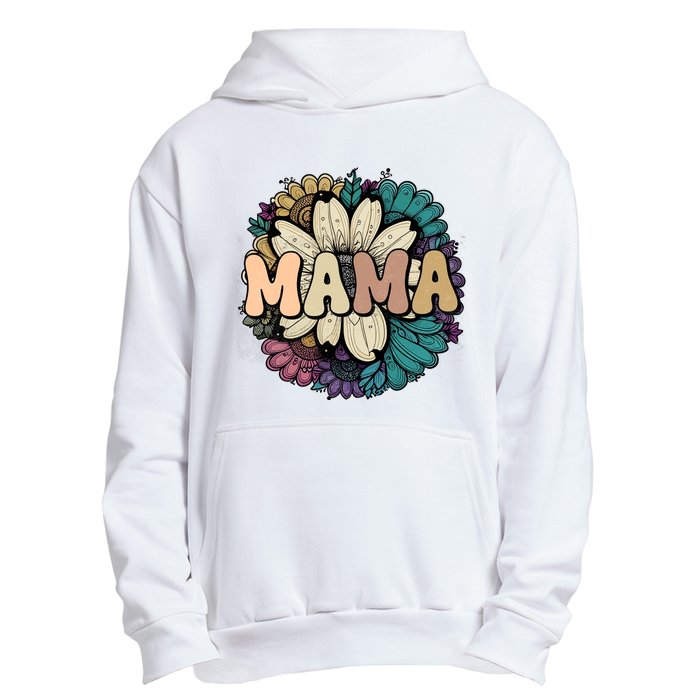 Retro Mama Floral Vintage Mom Flower Urban Pullover Hoodie